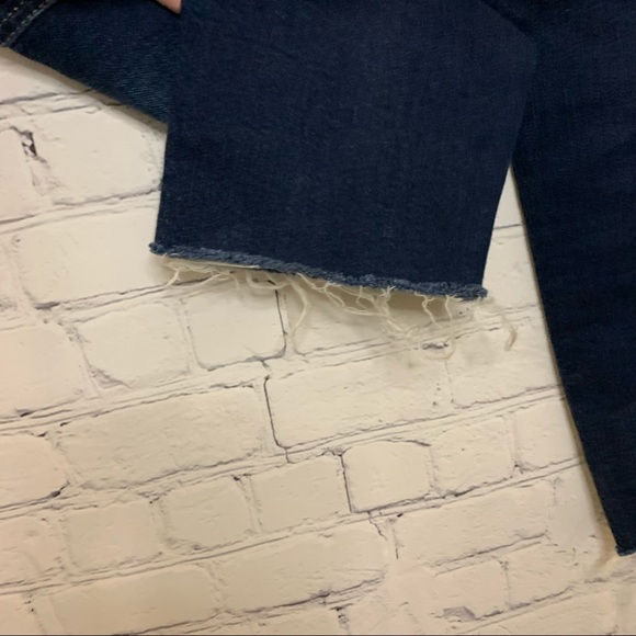 Free People Clean Girlfriend High Rise Cropped Jeans Dark Wash Size 24 - Picture 6 of 8
